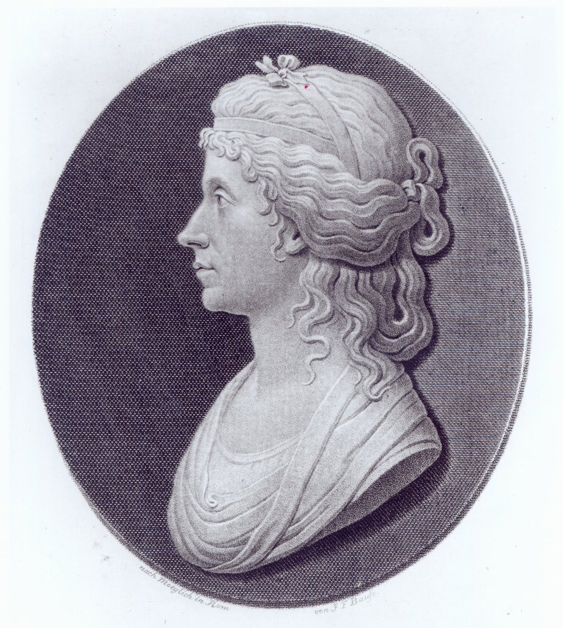 Angelica Kauffman, rytina J. F. Bause od German School