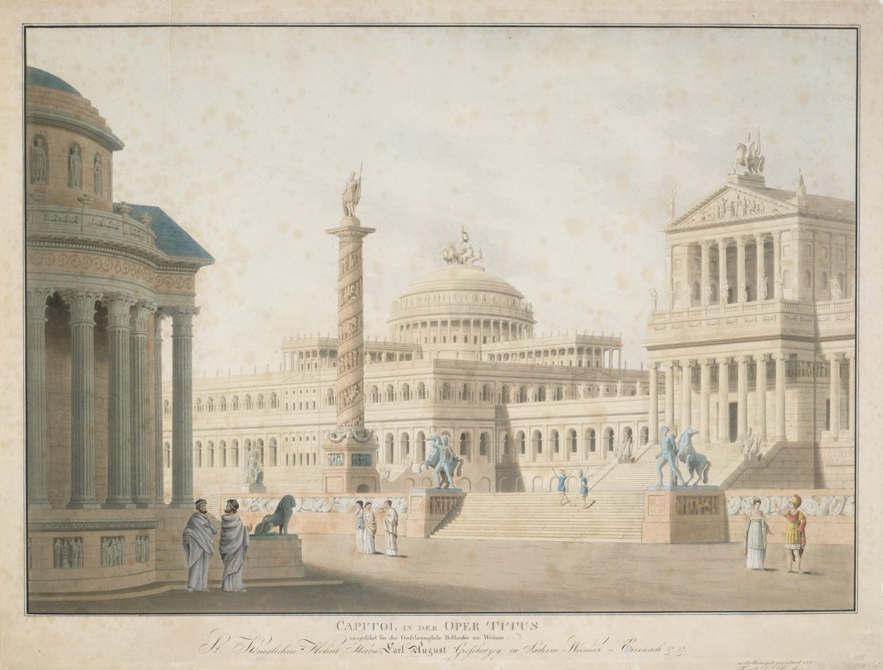 Kapitol, scéna k filmu "La clemeza di Tito" podle návrhu Beuthera, 1815 od German School