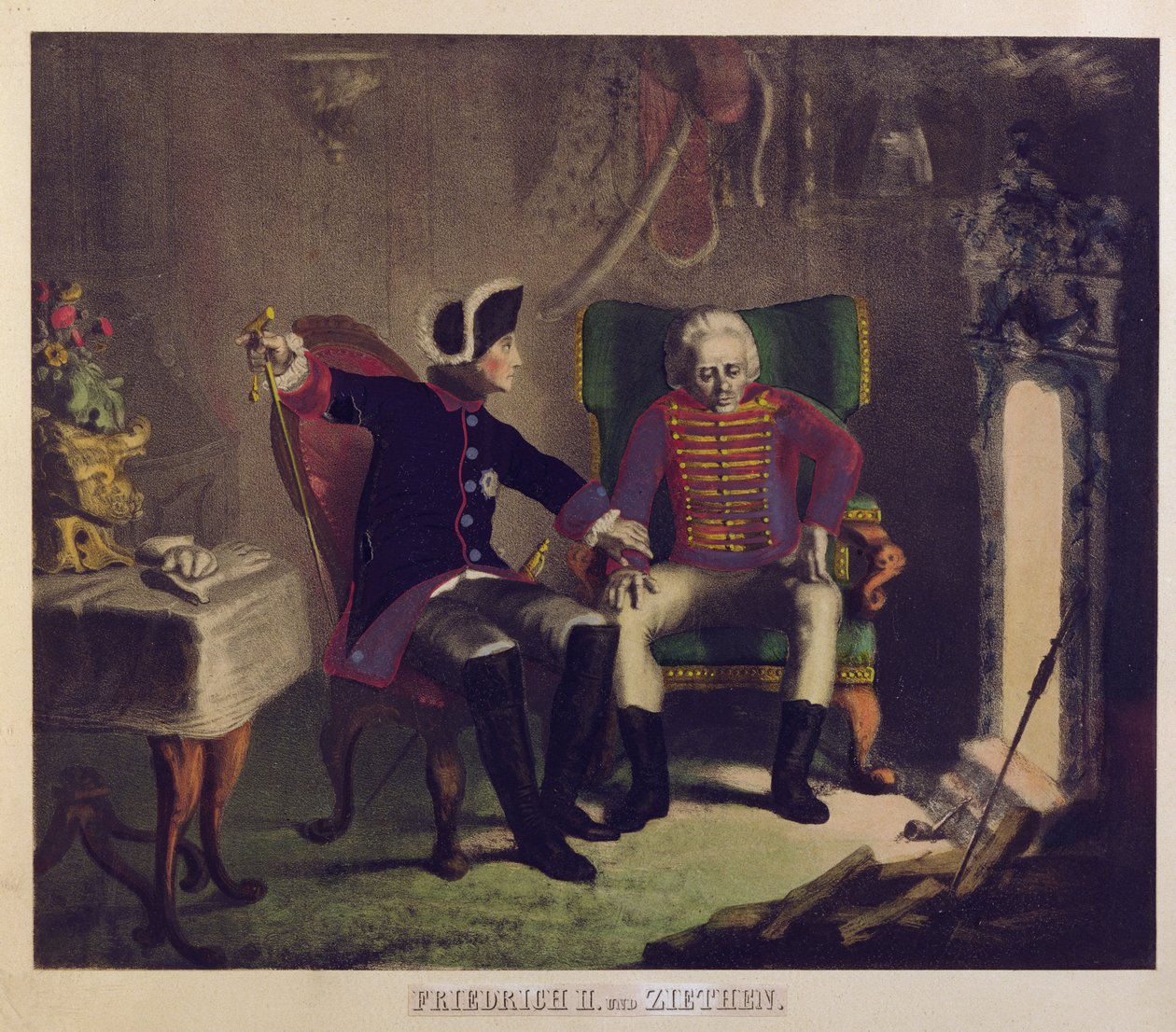 Frederick II a generál von Ziethen od German School