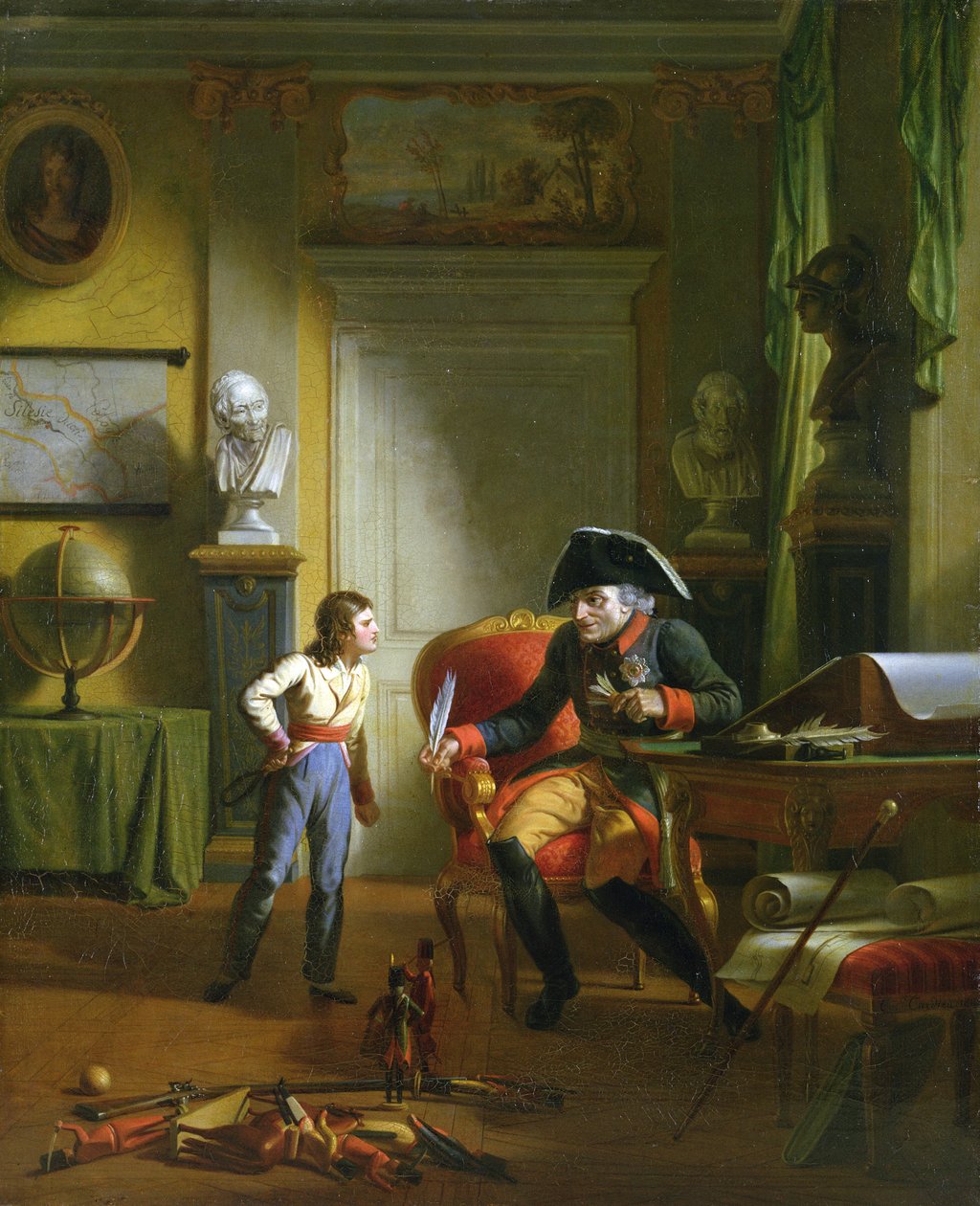Frederick II. Veliký se svým prasynovcem Frederickem Wiliamem III., 1814 od German School