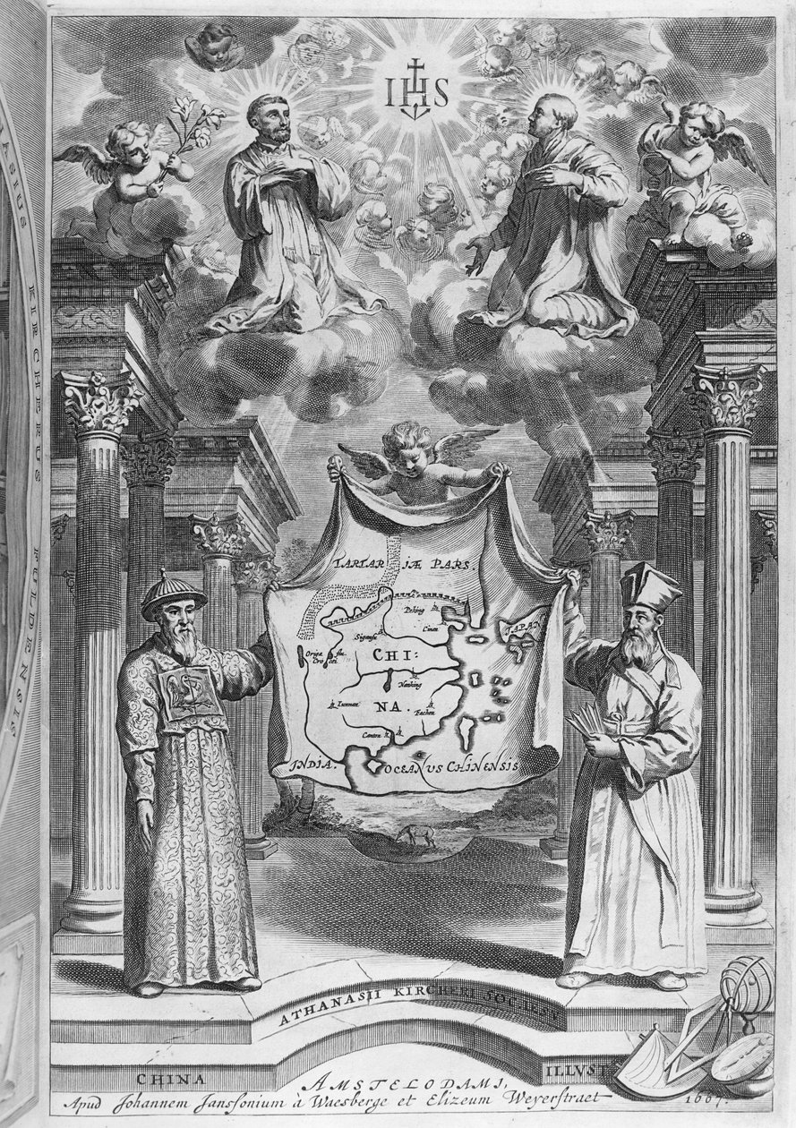 Frontispis k ‚China Monumentis‘ od Athanasius Kircher, 1667 od German School