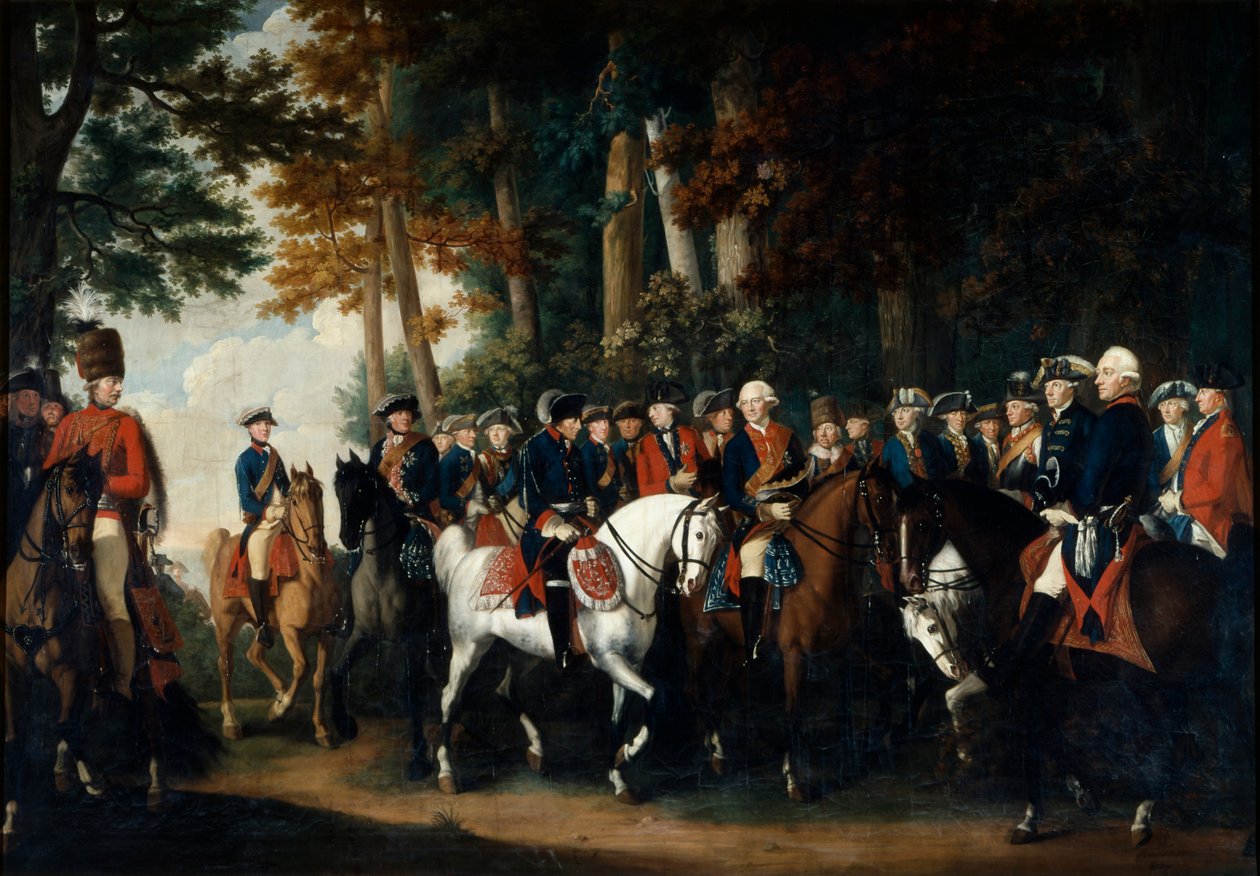 Návrat krále Fridricha II z Pruska Manoeverem, kolem roku 1785 od German School
