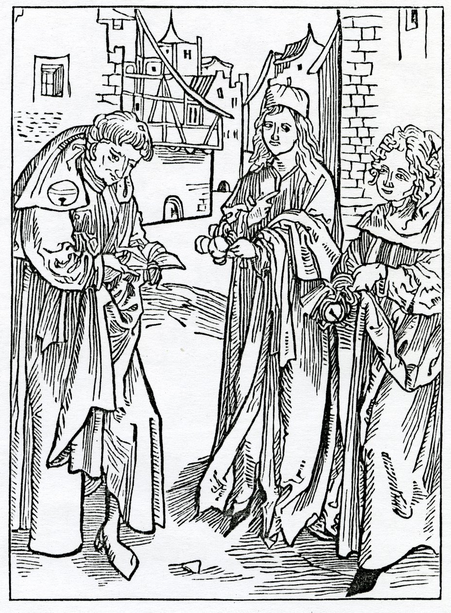 Nevýnosný příběh, ilustrace z anglického překladu Alexandra Barclaye „The Ship of Fools“, z vydání vydaného v roce 1874 od German School