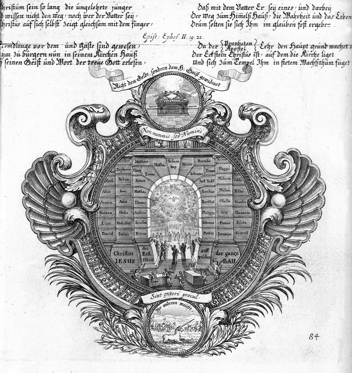 Obrazové znázornění listu sv. Pavla Efezským 2. 19-22 od German School