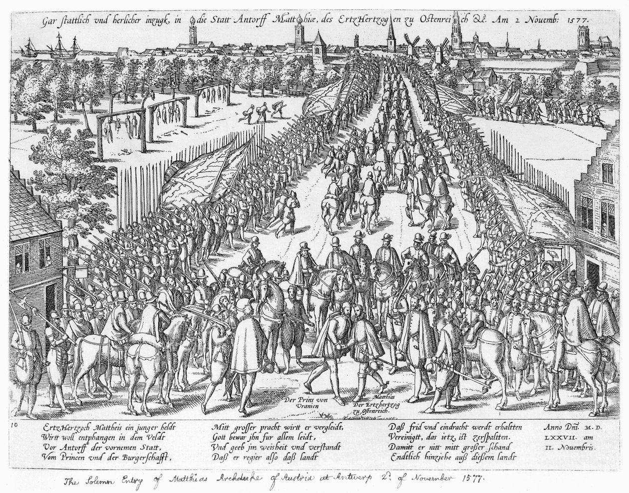 Slavnostní vjezd Matyáše arcivévody Rakouského v Antverpách, 2. listopadu 1577 od German School