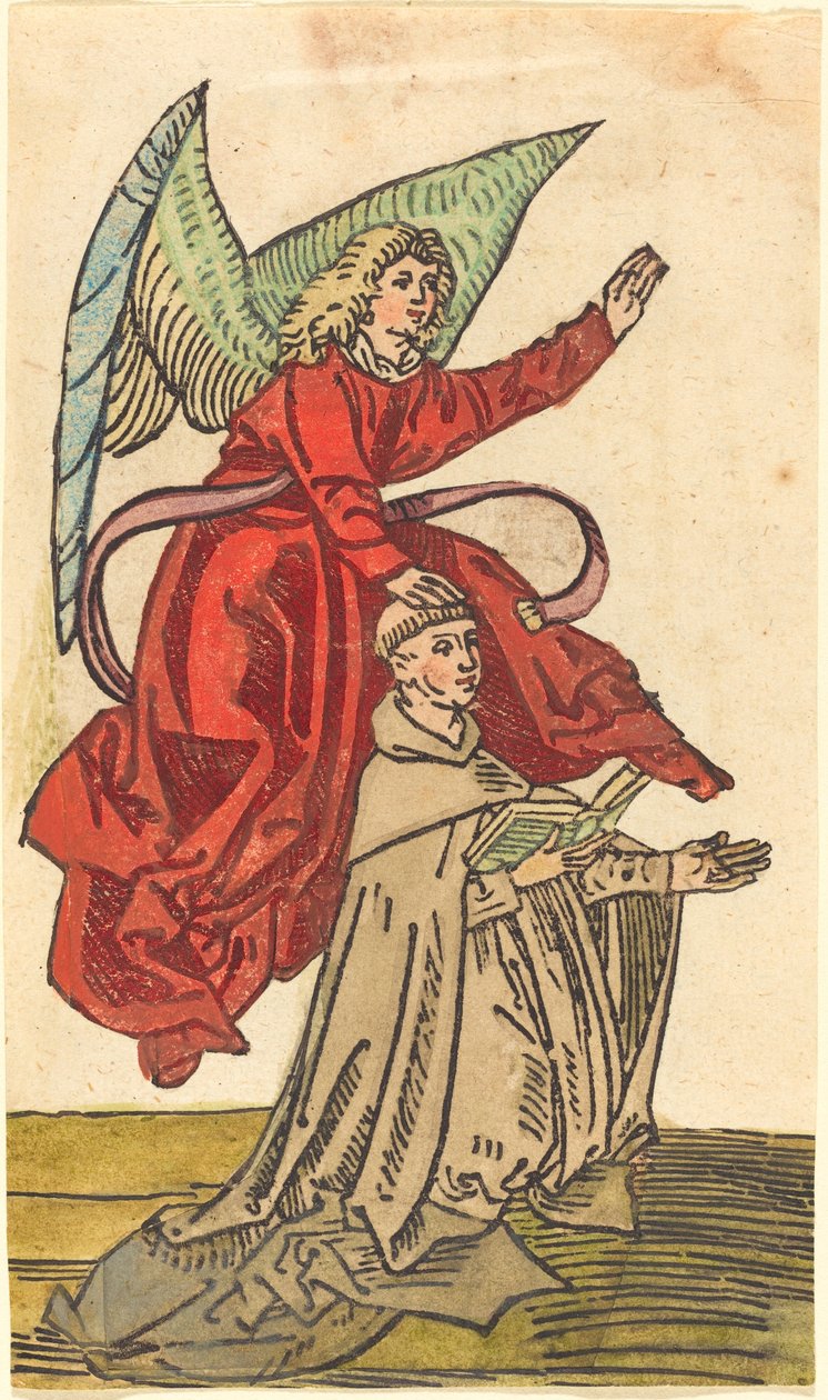 Mnich s andělem od German 15th Century
