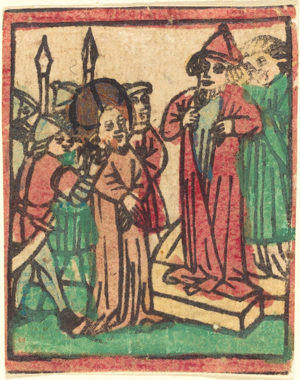 Kaifáš, který si trhá šaty od German 15th Century