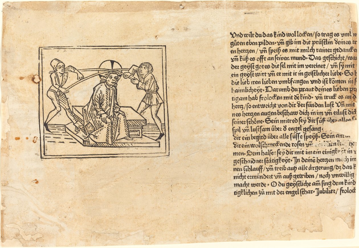 Kristus korunovaný trním od German 15th Century