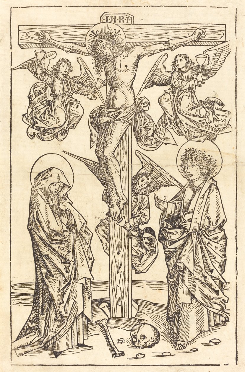 Kristus na kříži s anděly od German 15th Century