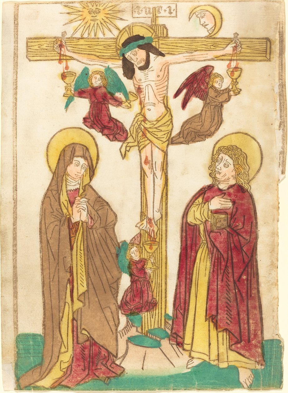 Kristus na kříži s anděly od German 15th Century