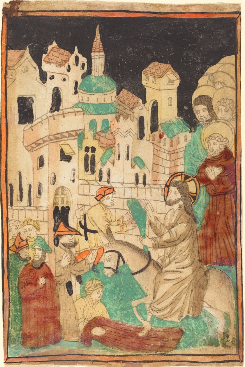 Kristův vjezd do Jeruzaléma od German 15th Century