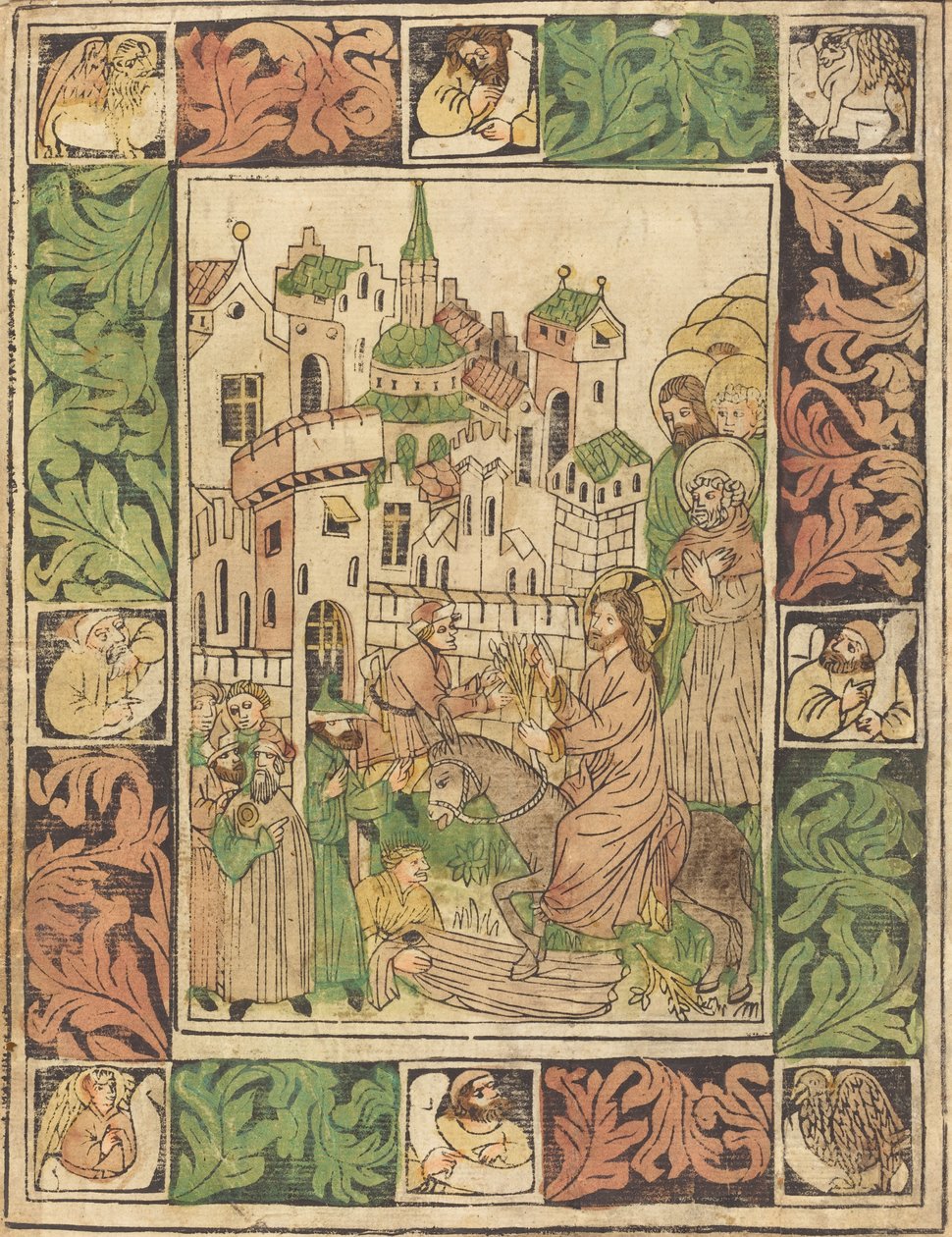 Kristův vjezd do Jeruzaléma od German 15th Century