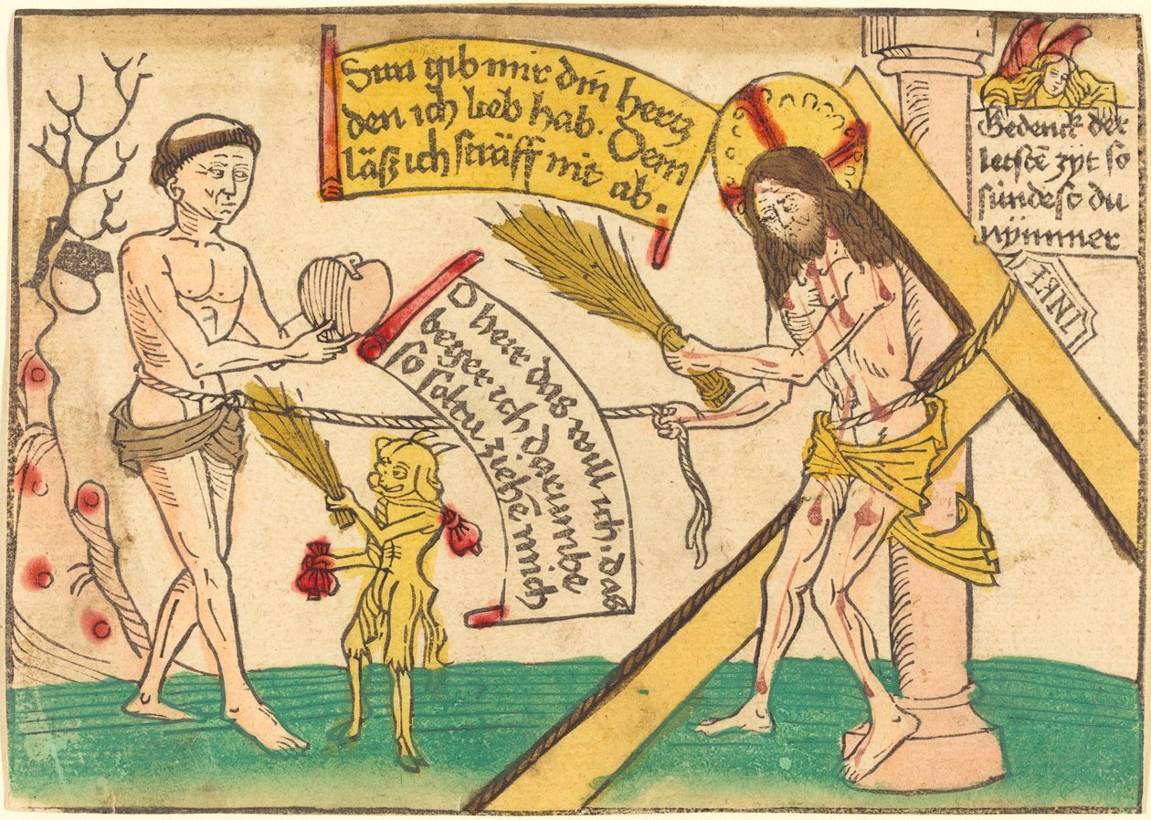 Ježíš přitahuje věřící k srdci od German 15th Century