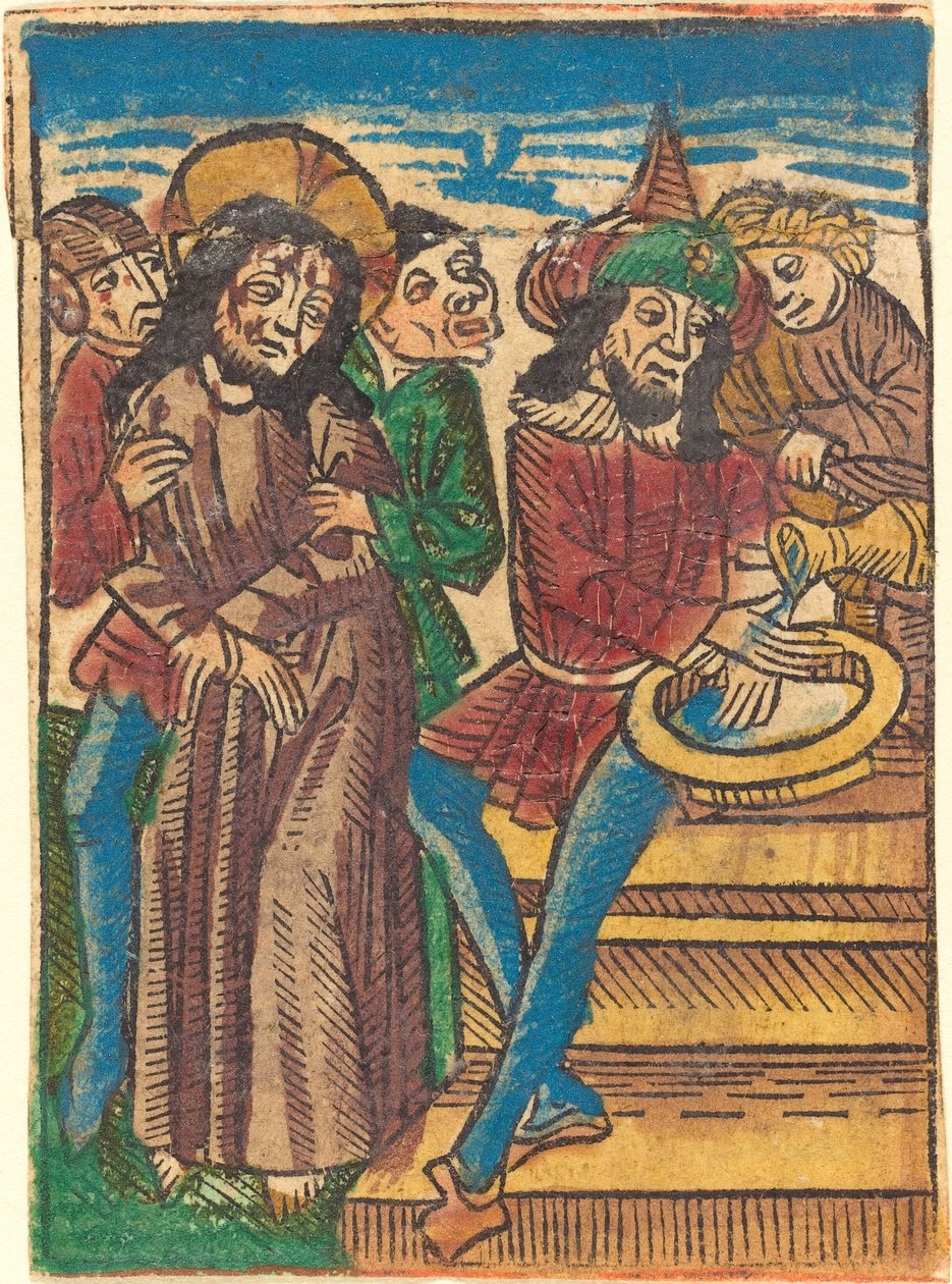 Pilát si myje ruce od German 15th Century
