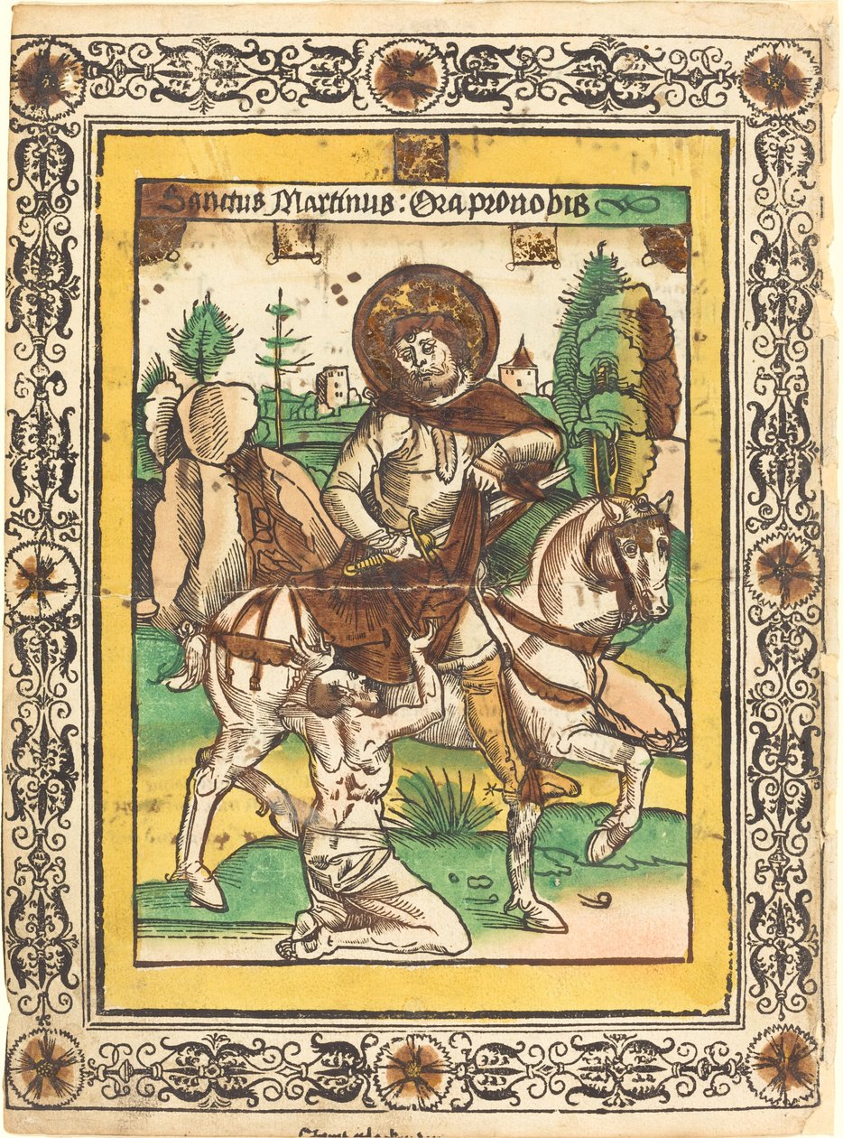 Svatý Martin a žebrák od German 15th Century