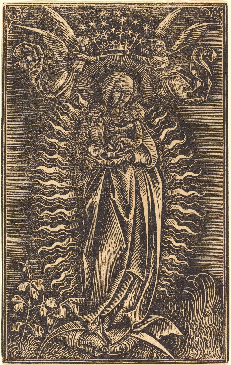Panna korunovaná dvěma anděly od German 15th Century
