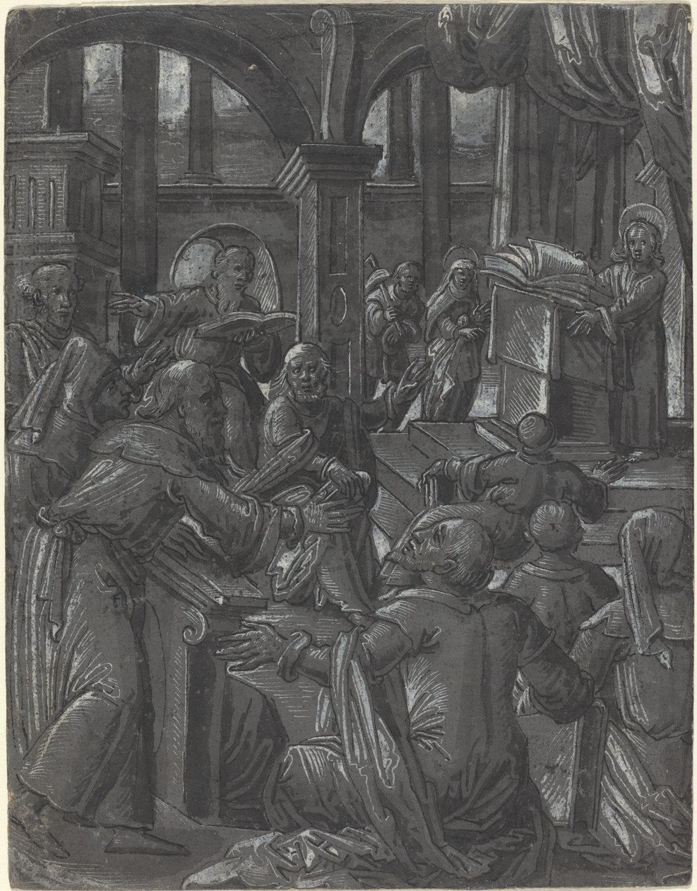 Kristus se hádal s doktory od German 16th Century