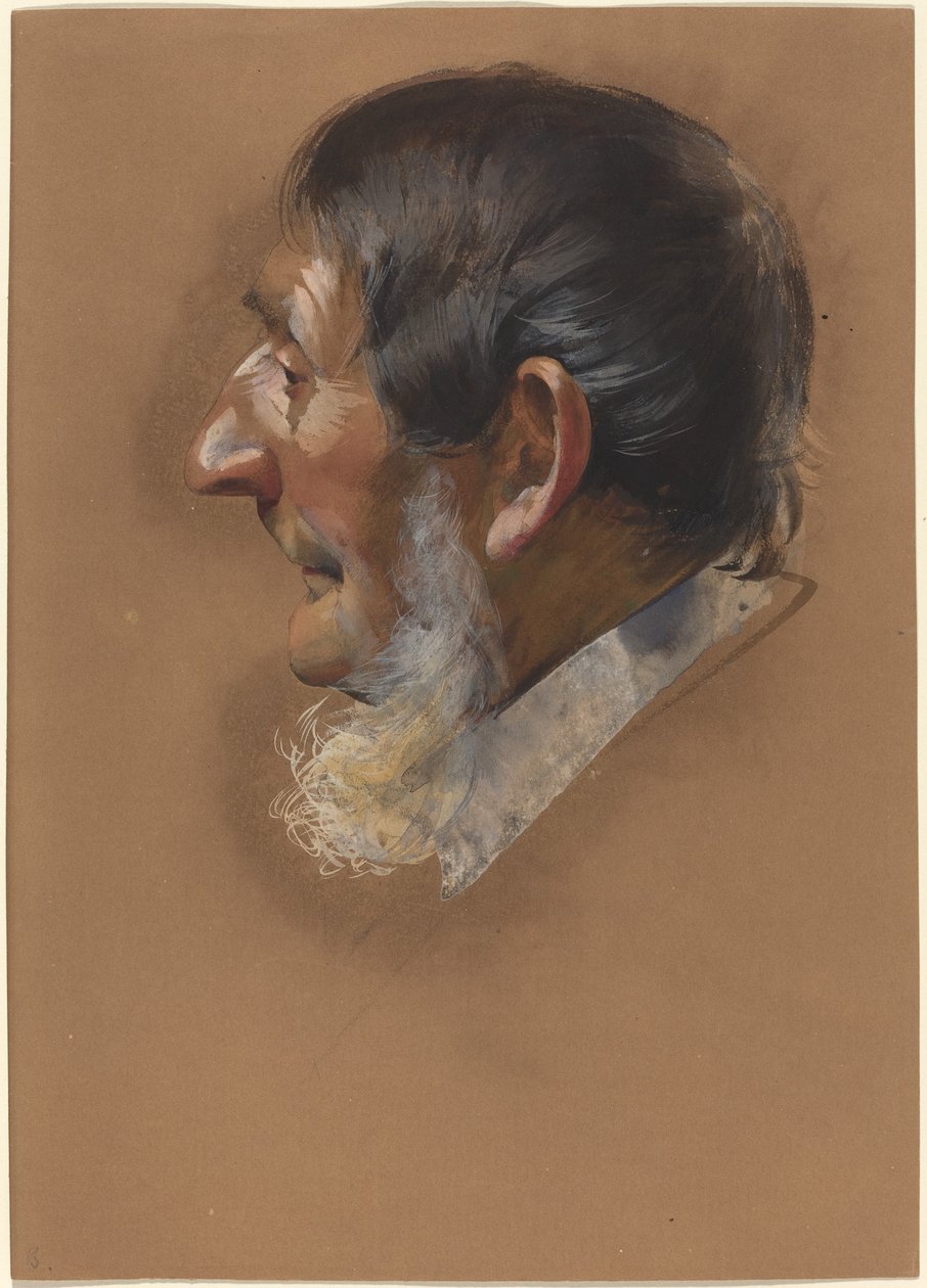 Profil muže s vousy od German 19th Century
