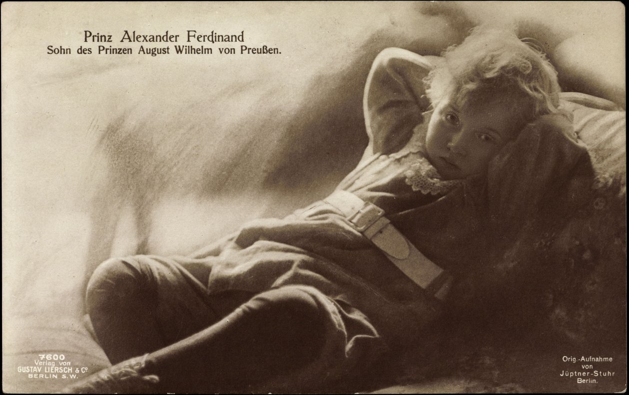 Kníže Alexander Ferdinand, syn Augusta Viléma od German Photographer