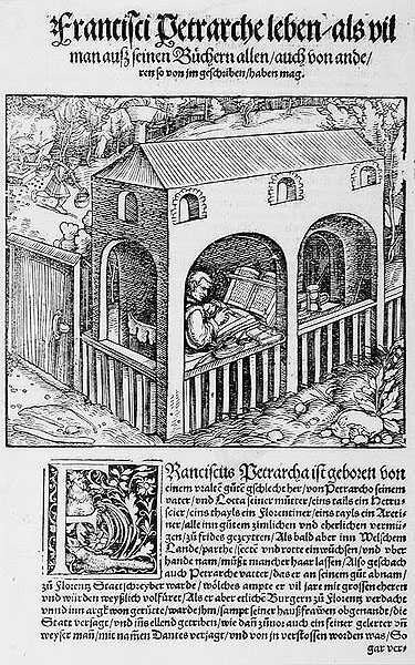Františkánský mnich kopírující rukopis od German School