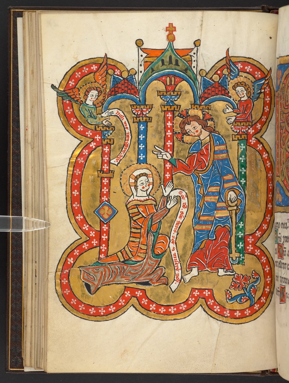 Přidat. 60629, f.27v „Nedotýkej se mě“ (vellum) od German School
