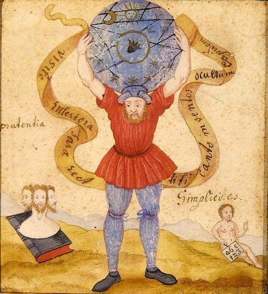 Atlas, c.1605 (kvaš na papíře) od German School