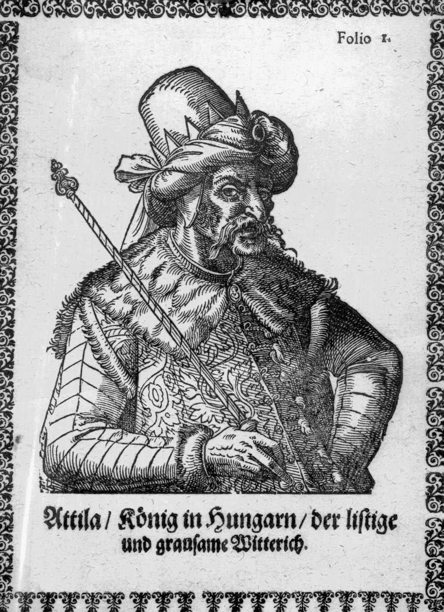 Attila the Hun (rytina) od German School