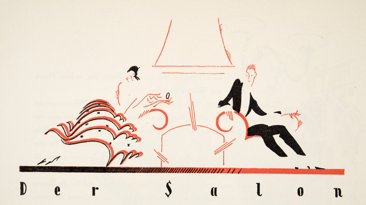 Der Salon from Styl, pub.1922 (tisk šablony) od German School