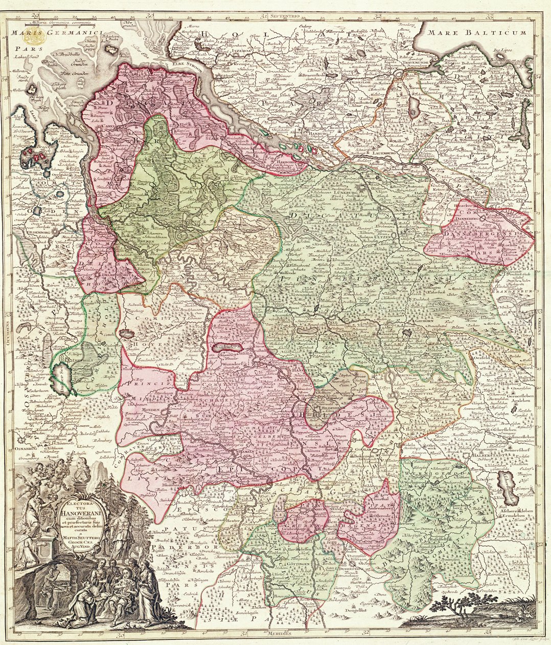 Electorate of Hannover (barevná rytina) od German School