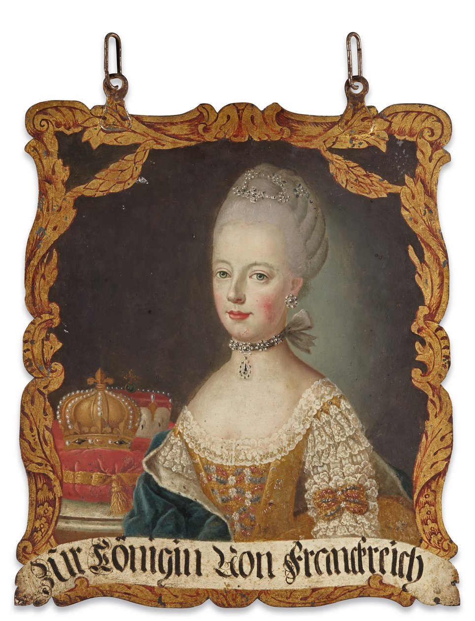Enseigne Marie-Antoinette, po roce 1774 (olej na kovu) od German School