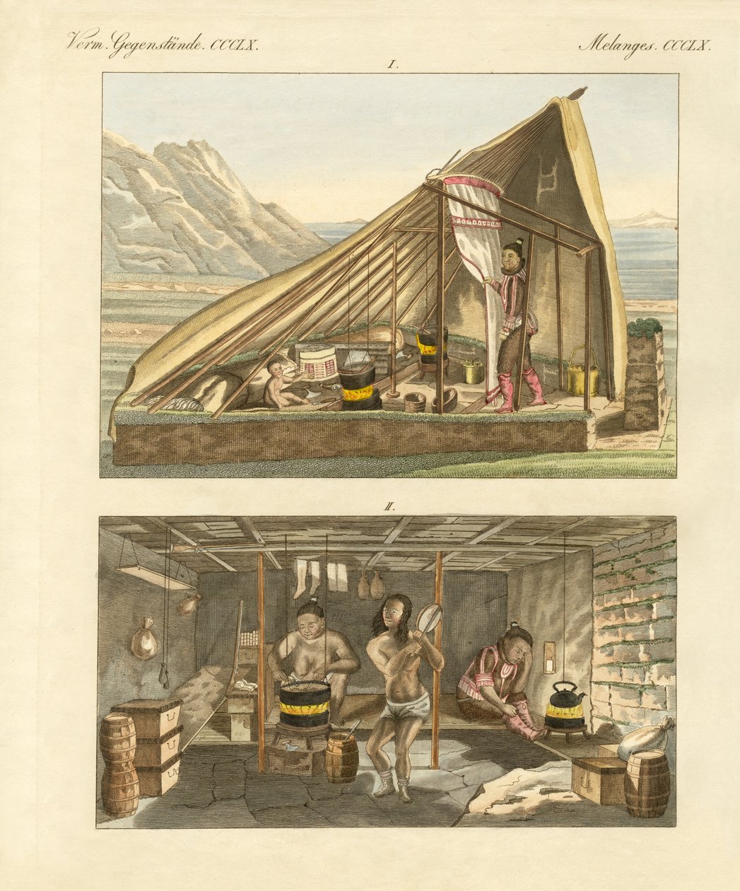 Flats of the Greenlanders (barevné rytí) od German School