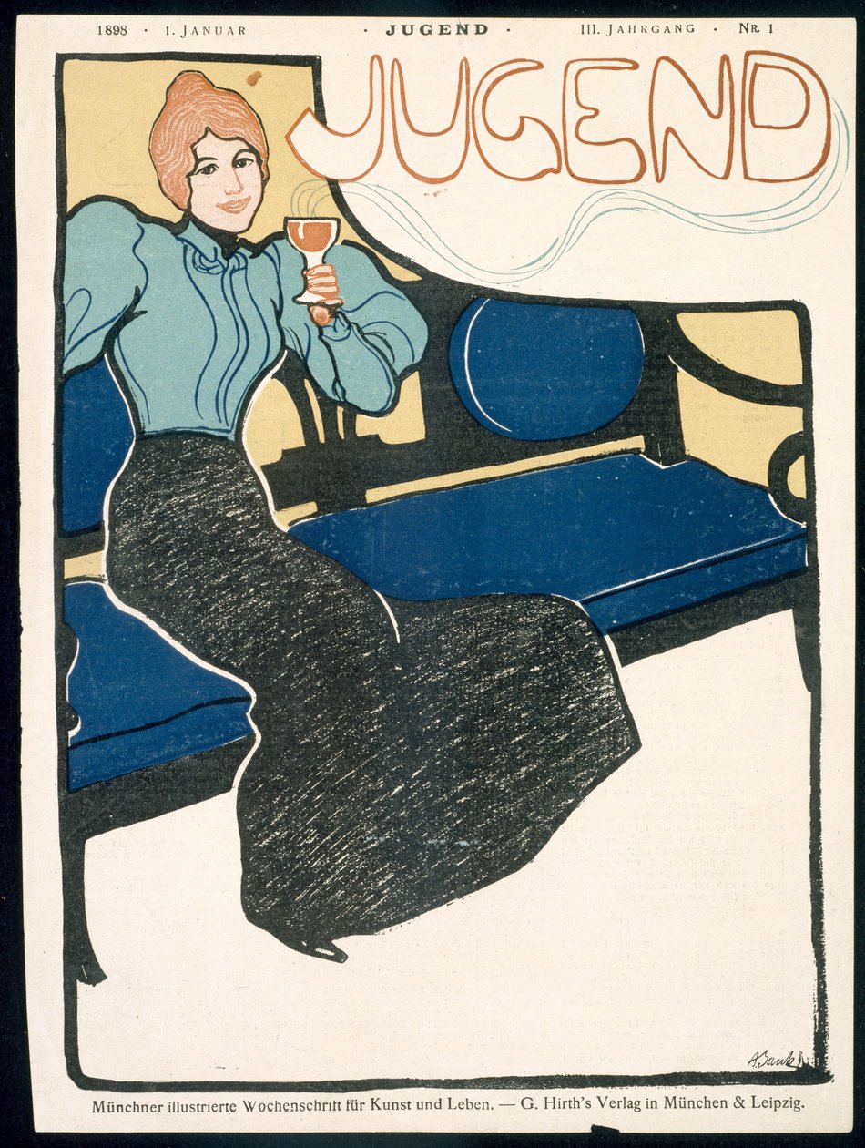 Obálka časopisu Jugend, leden 1898 od German School