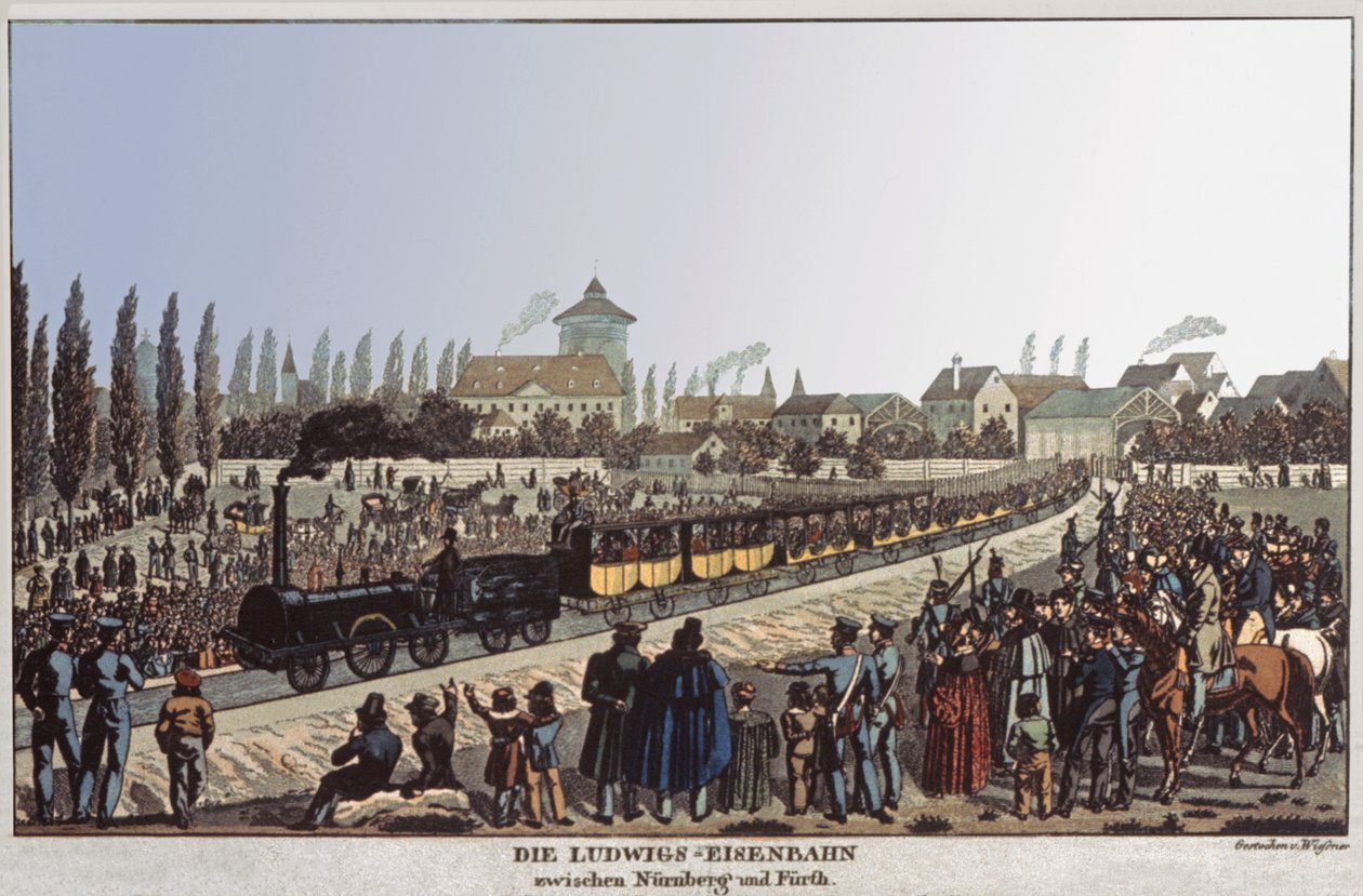 Německé dráhy. c.1830-1840 (rytina) od German School