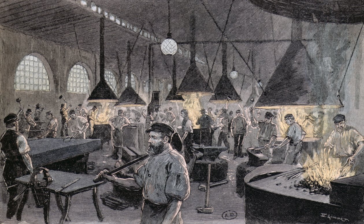 Imperial Wharf v Kielu, Německo, kolem roku 1900 od German School