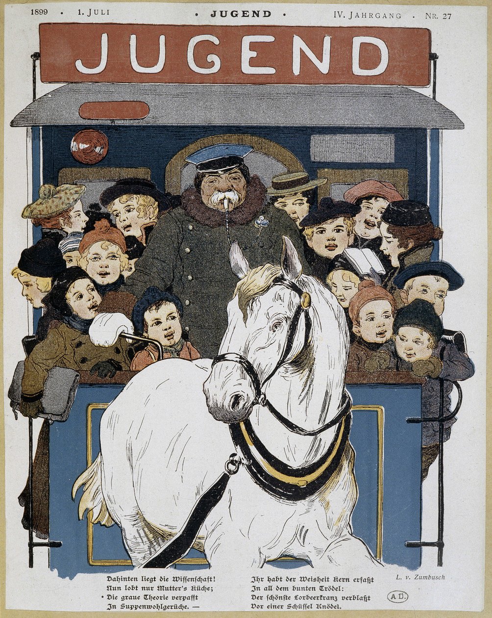 Mnoho dětí v omnibusu - v "" Jugend""" od German School