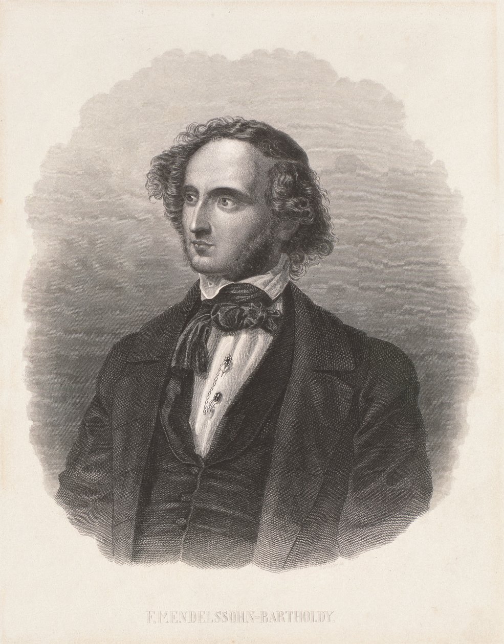 Portrét Felixe Mendelssohna (1809-47) od German School