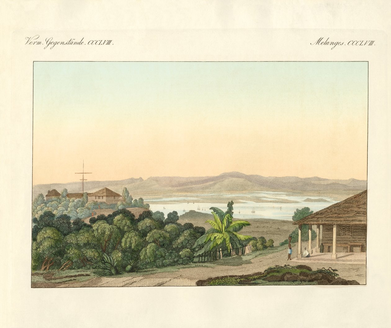 Pulu Penang (barevná rytina) od German School