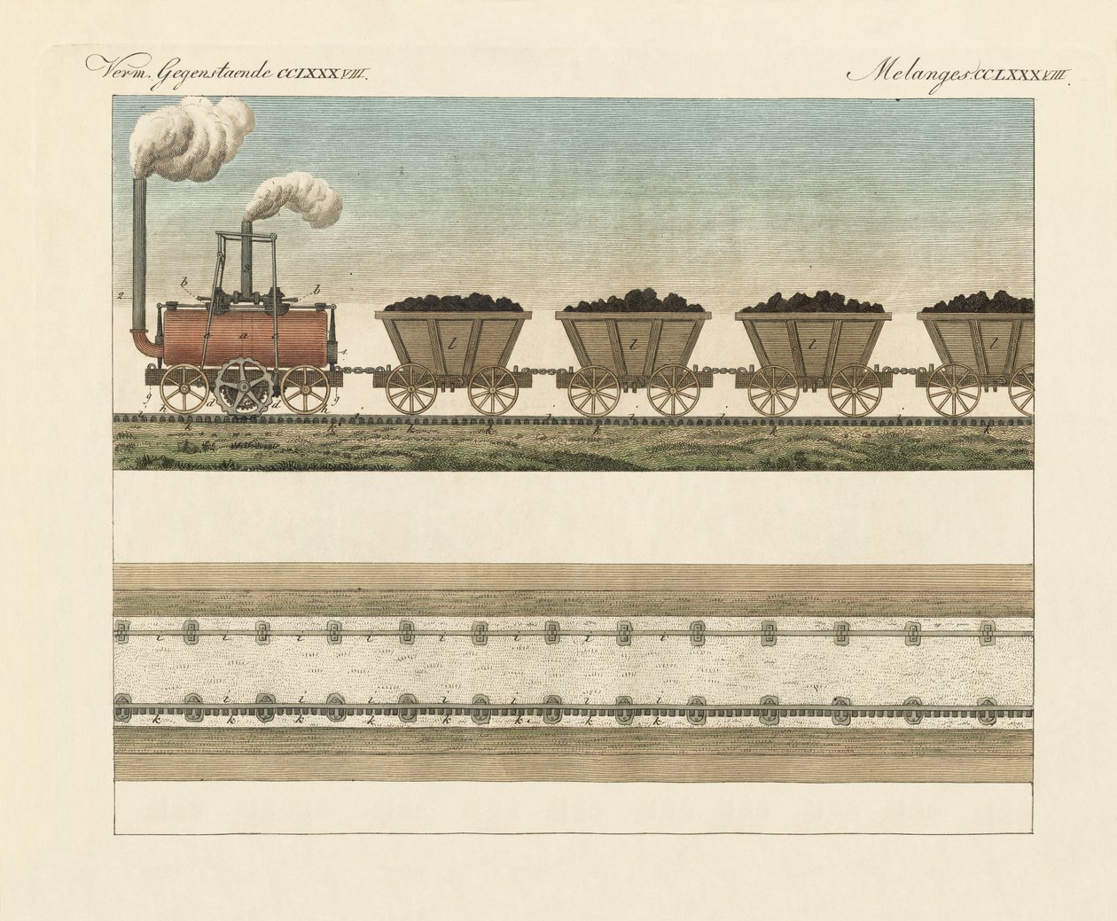 Railways and Steamtrans (barevné rytí) od German School