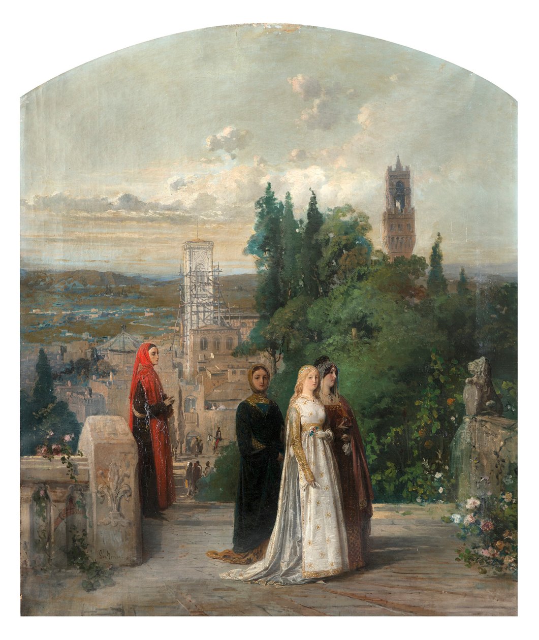Dante a Beatrice. od Gerolamo Induno