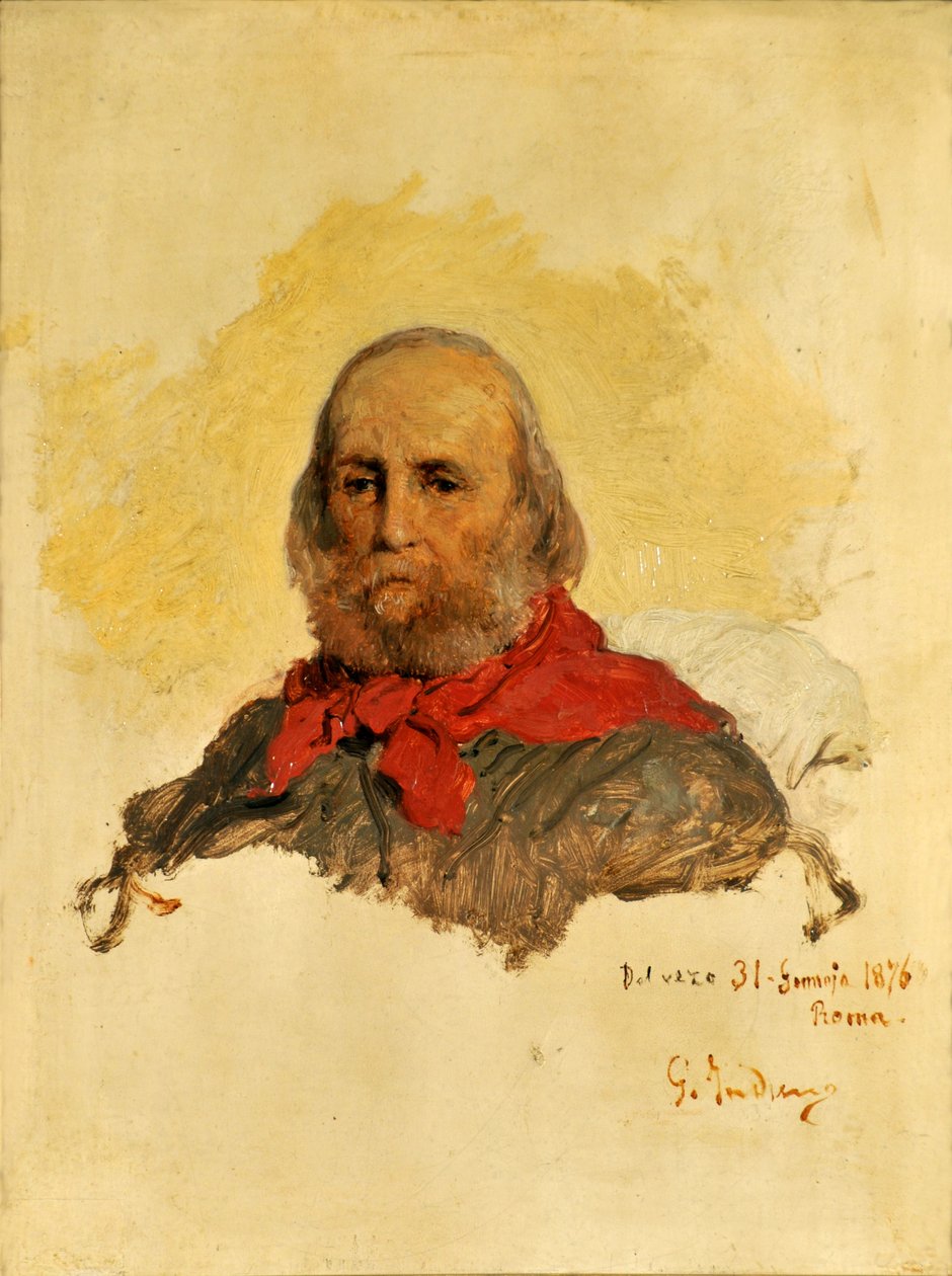Portrét Giuseppe Garibaldiho 1807-1882, 1860. od Gerolamo Induno