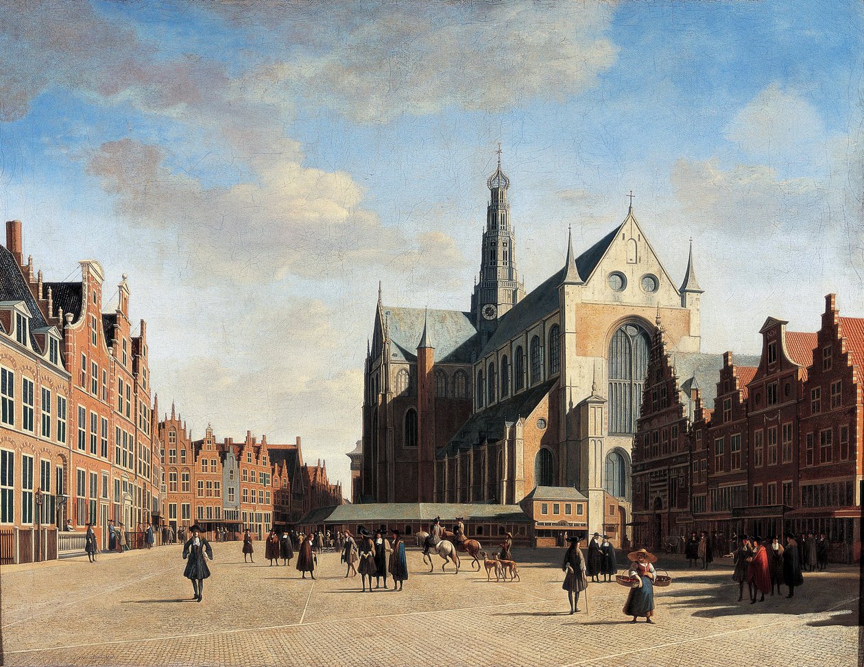 Velký trh v Haarlemu od Gerrit Adriaensz Berckheyde