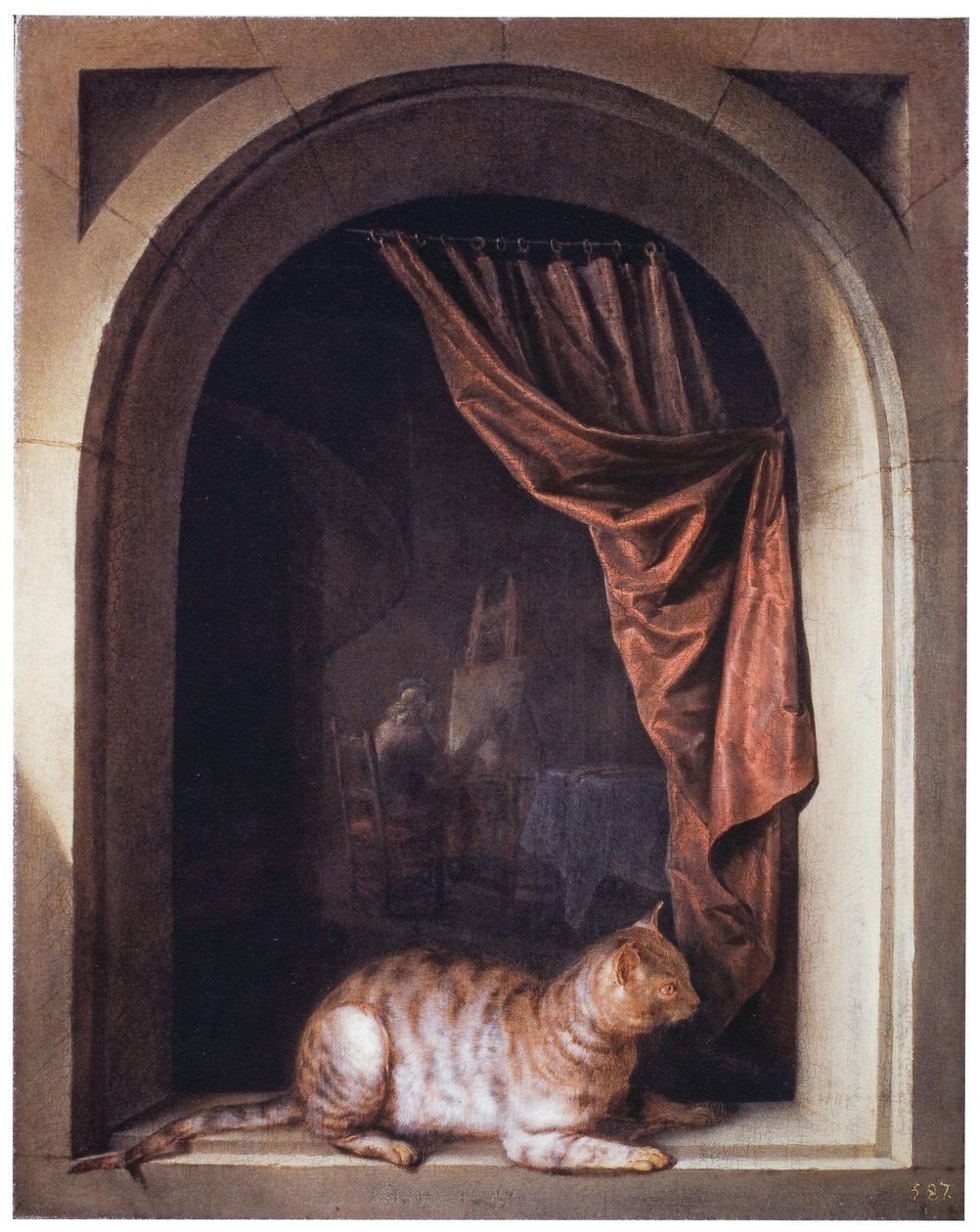 Kočka na hraně od Gerrit Dou
