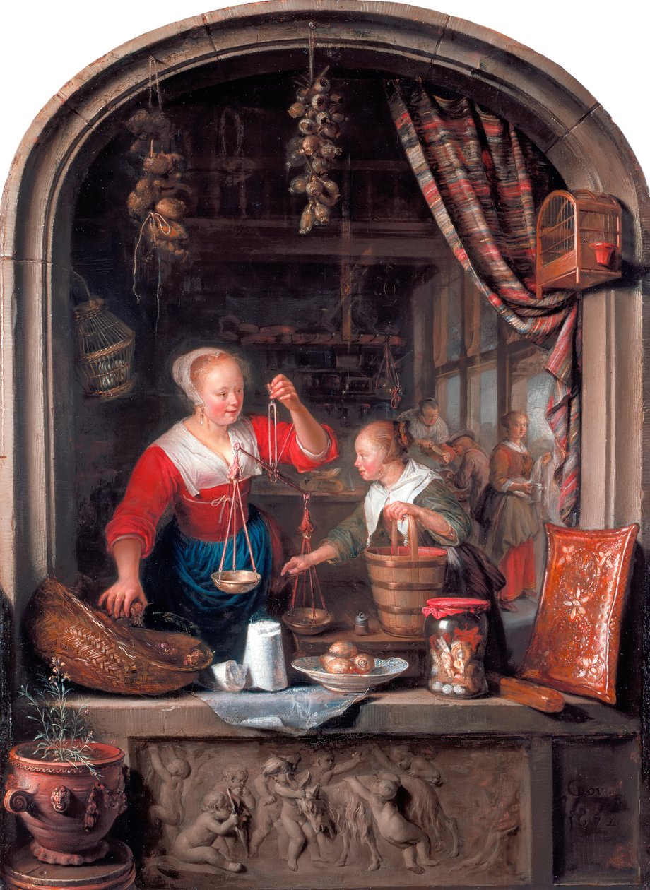 Obchod s potravinami od Gerrit Dou