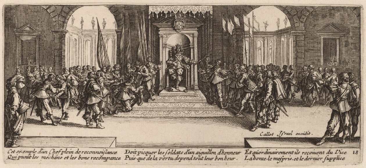 Rozdělení odměn od Gerrit van Schagen after Jacques Callot