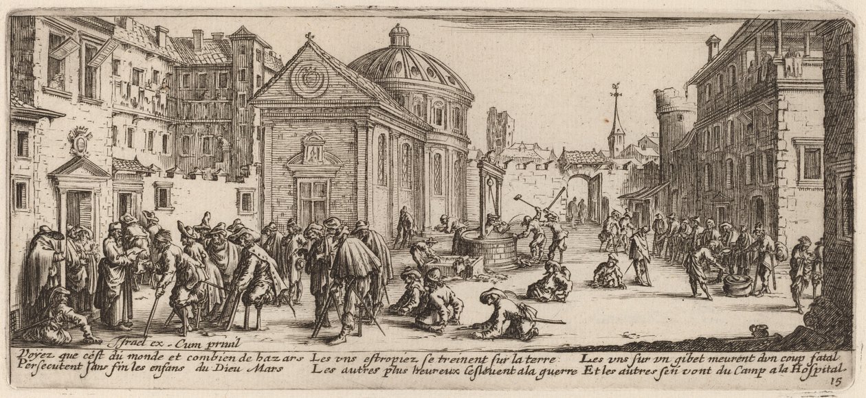Nemocnice od Gerrit van Schagen after Jacques Callot