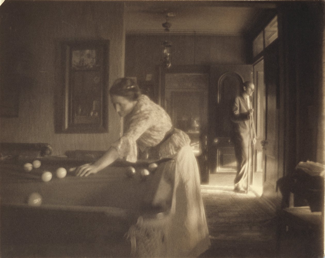 The Billiard Game, cca 1907 (platinový tisk) od Gertrude Käsebier