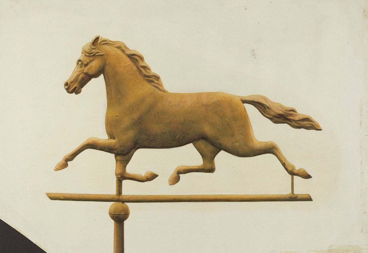 Running Horse Weather Korouhvička, c. 1940. od Gertrude Koch