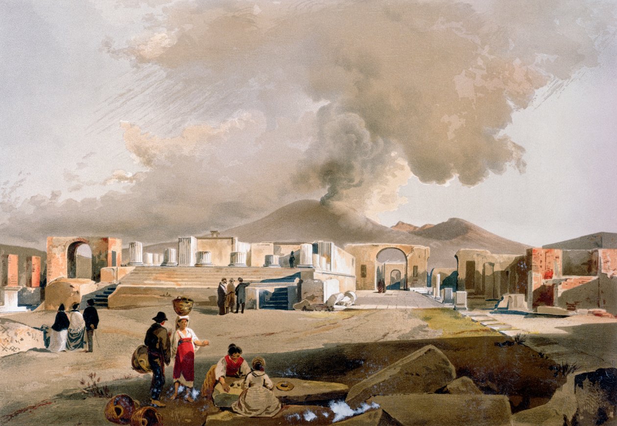 Jupiterův chrám a fórum v Pompejích, kolem roku 1860 od Giacinto Gigante