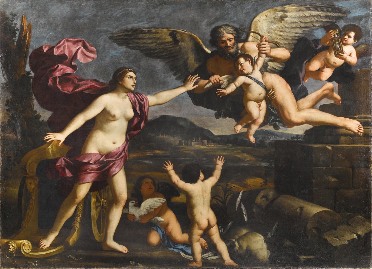 Venuše, Amor a Chronos od Giacinto Gimignani