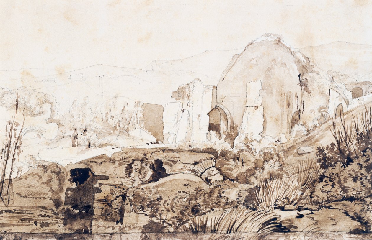 Dianin chrám v Baia, kolem roku 1844 od Giacinto Gigante